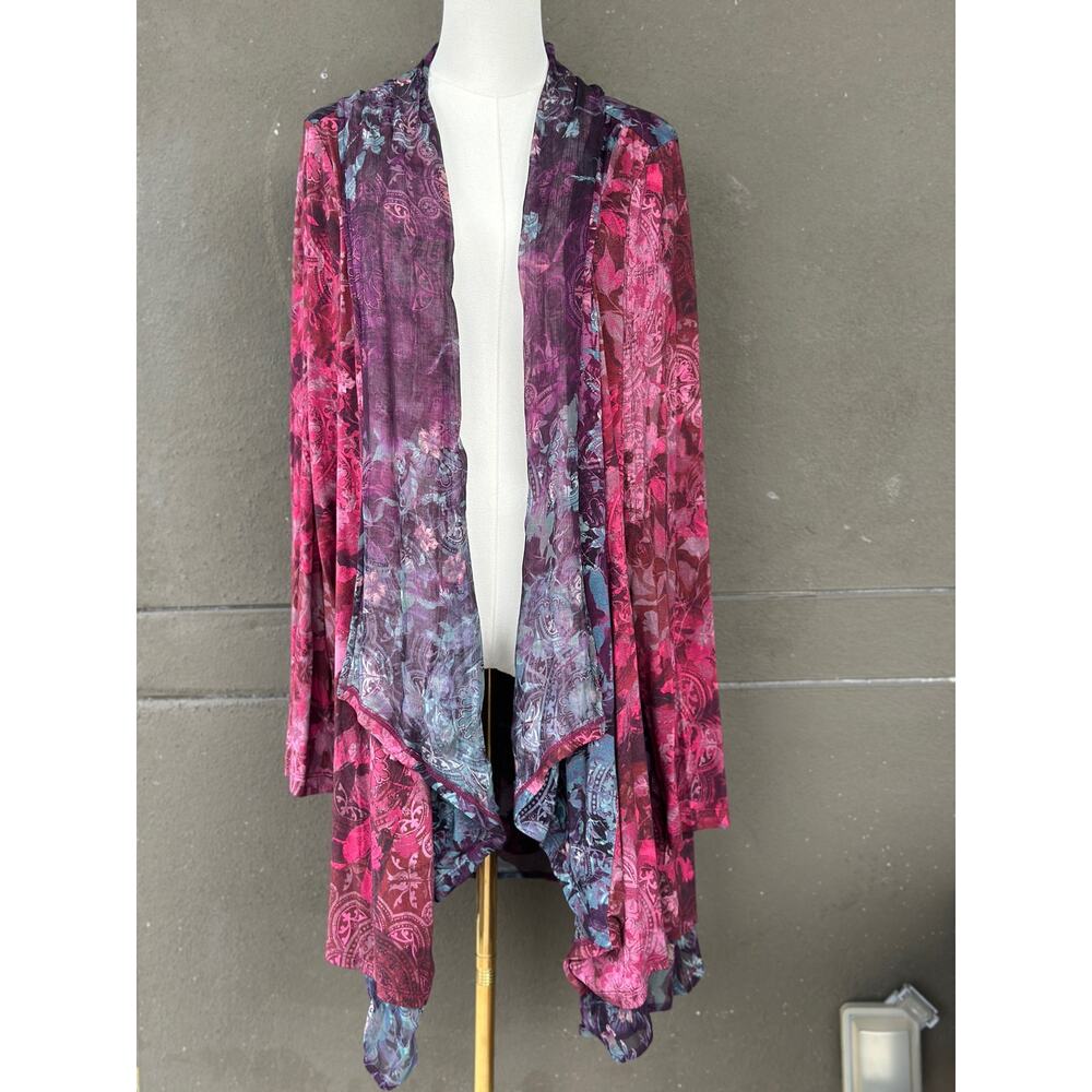 Soft Surroundings Women’s XL Ballia Soft Stretch Multicolor Paisley Cardigan Top